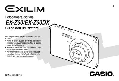 Casio EX-Z60/EX-Z60DX User Manual - cover page