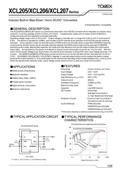 Torex XCL205/XCL206/XCL207 Series Datasheet