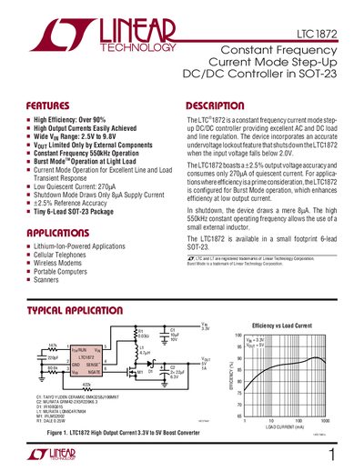 Linear Technology LTC1872 Datasheet - cover page