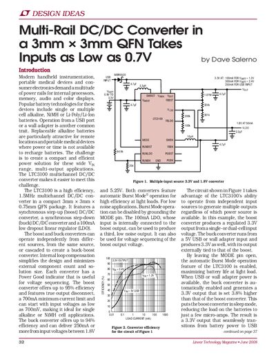Analog Devices LTC3100 Multi-Rail DC/DC Converter Datasheet - cover page