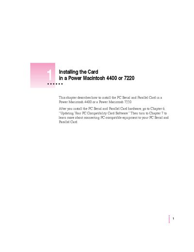 Apple PC Serial and Parallel Card Installation Guide - cover page