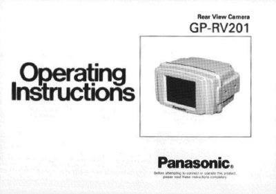 Panasonic GP-RV201 Rear View Camera Operating Manual