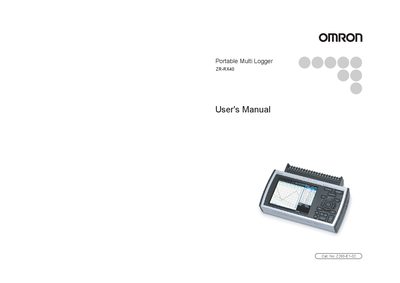 OMRON ZR-RX40 Portable Multi Logger User Manual - cover page
