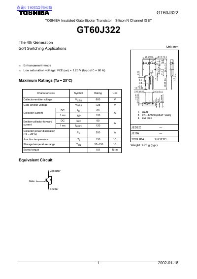 TOSHIBA CT60J322 handbook - cover page
