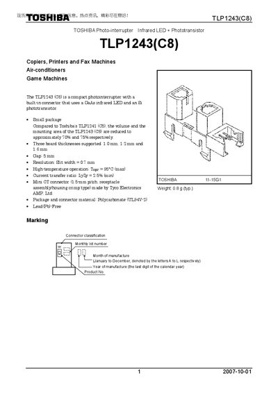 Toshiba TLP1243(C8) Datasheet