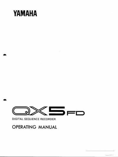 Yamaha QX5FD Digital Sequence Recorder Operating Manual - cover page