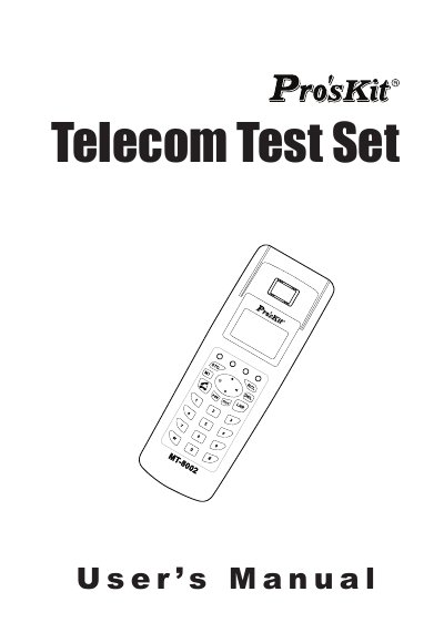 Pro'sKit MT-8002 Telecom Test Set User Manual