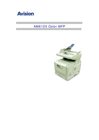 Avision AM6120 Color MFP User Manual - cover page