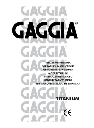 Gaggia SUP027YDR User Guide - cover page