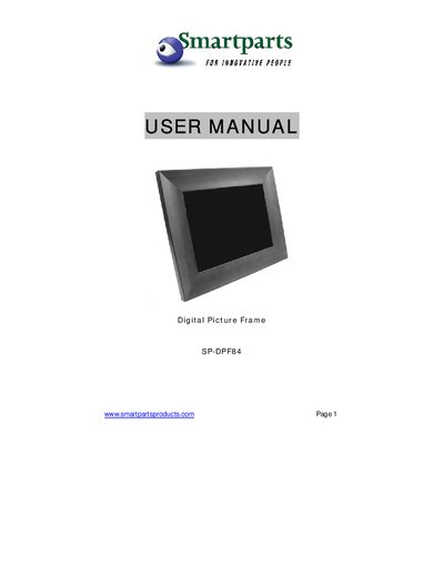 Smartparts SP-DPF84 User Manual - cover page