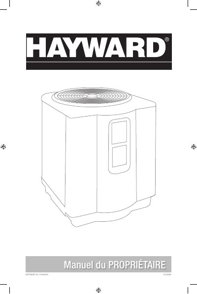 Hayward Pool Heat Pump Owner's Manual - cover page