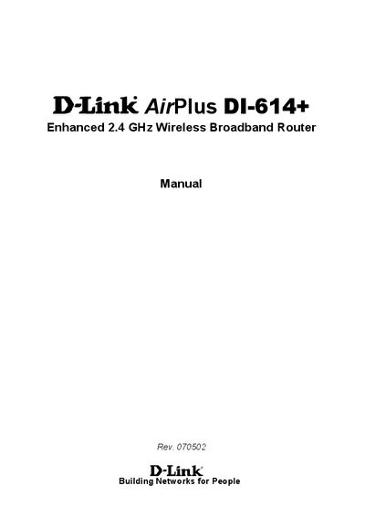 D-Link DI-614+ Wireless Router Manual