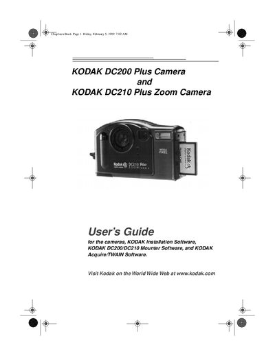 Kodak DC200 Plus Camera User Guide - cover page