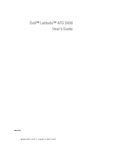 Dell ATG D630 User Manual - cover page