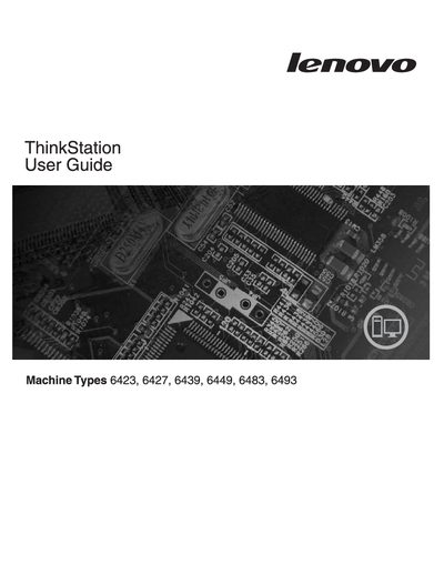 Lenovo ThinkStation 6423/6427/6439/6449/6483/6493 User Manual - cover page
