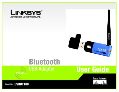 Linksys USBBT100 Bluetooth USB Adapter User Guide