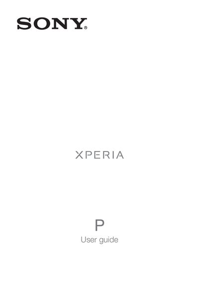 Sony Xperia P User Manual - cover page