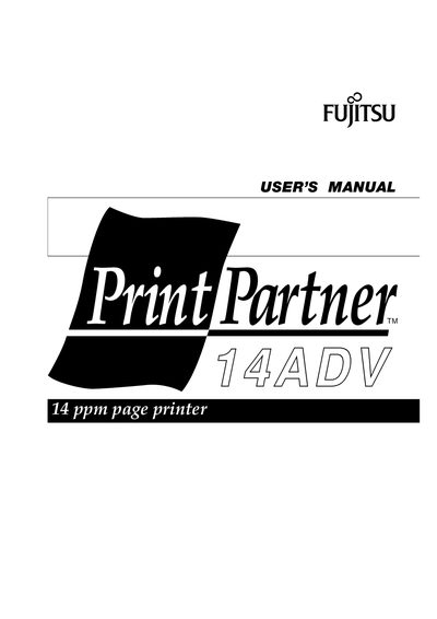 Fujitsu PrintPartner 14ADV User Manual - cover page