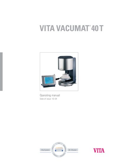VITA VACUMAT 40T Operating Manual - cover page