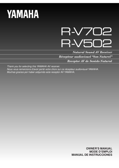 Yamaha R-V702/R-V502 AV Receiver Owner's Manual