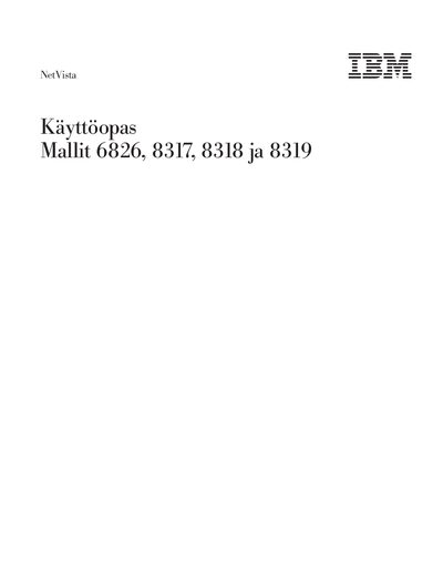 IBM 6826, 8317, 8318, 8319 User Guide - cover page