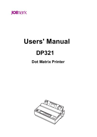 Jolimark DP321 Printer User Manual - cover page
