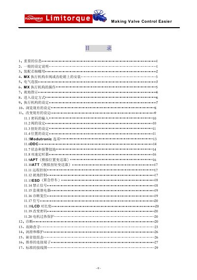 Limitorque MX Actuator User Manual - cover page