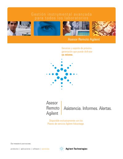 Agilent 5989-6080ESES Remote Advisor Brochure - cover page