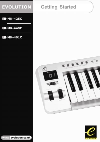 Evolution MK-425C/MK-449C/MK461C USB Keyboard User Manual - cover page