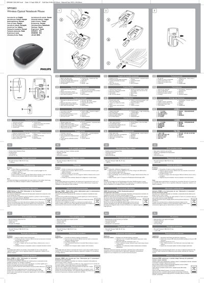 Philips SPM5801 Wireless Optical Notebook Mouse User Guide - cover page