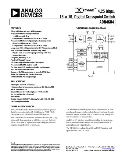 Analog Devices ADN4604 Datasheet - cover page