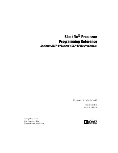 Blackfin Processor Programming Reference (ADSP-BF5xx/ADSP-BF60x)