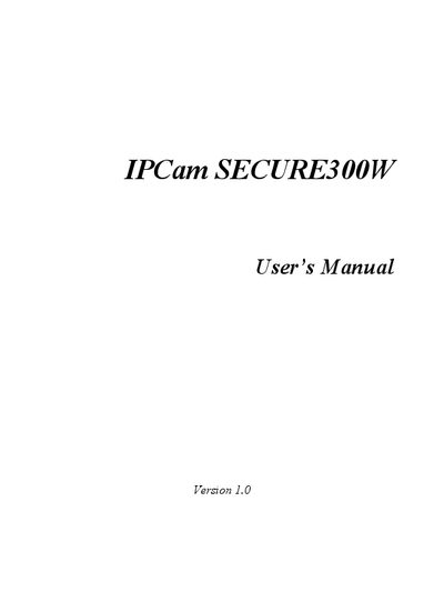 KYE Systems IPCam SECURE300W User Manual