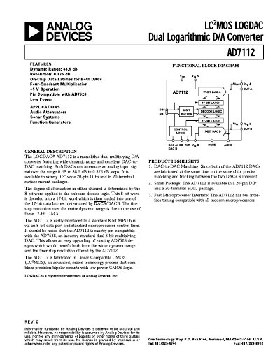Analog Devices AD7112 Handbook - cover page