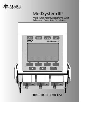 ALARIS Medsystem III 2860 2863 user manual - cover page