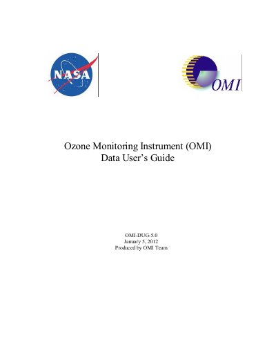 NASA OMI Data User Guide - cover page