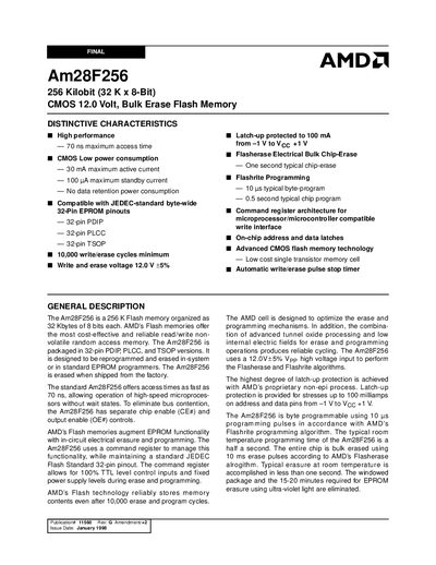 AMD Am28F256 Datasheet - cover page