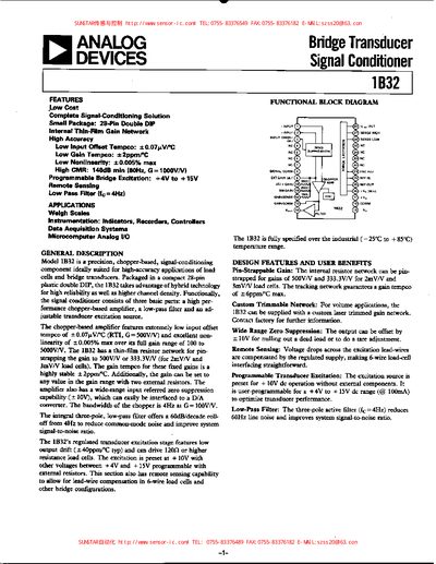 Analog Devices 1B32 Signal Conditioner Manual