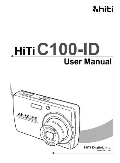 HiTi C100-ID Digital Camera User Manual - cover page