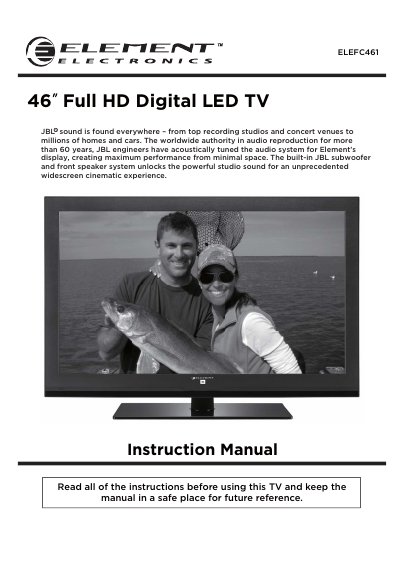 Element ELEFC461 46" Full HD Digital LED TV Instruction Manual - cover page