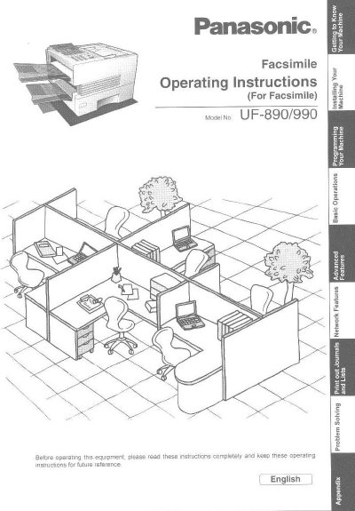 Panasonic UF-890/990 Facsimile Machine Operating Instructions - cover page
