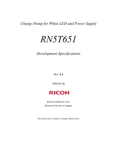 RICOH RN5T651 Manual - cover page