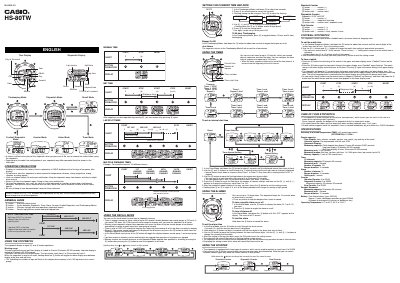 Casio HS-80TW Stopwatch Operating Instructions - cover page