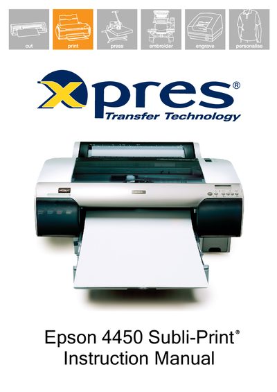 Epson Stylus Pro 4450 Subli-Print Instruction Manual - cover page