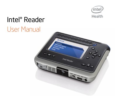 Intel Reader User Manual - cover page