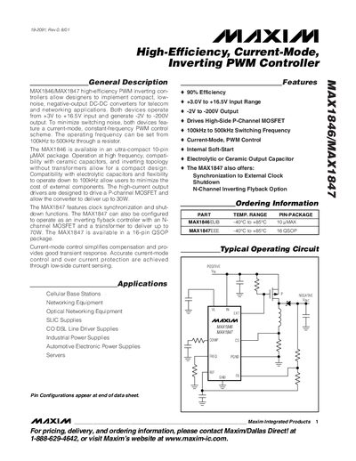 Maxim MAX1846/MAX1847 Datasheet - cover page