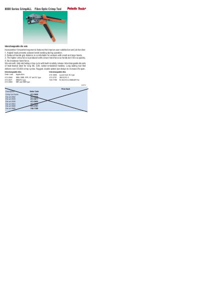 Lucent Tech 8000 Series CrimpALL Fibre Optic Crimp Tool Product Leaflet - cover page