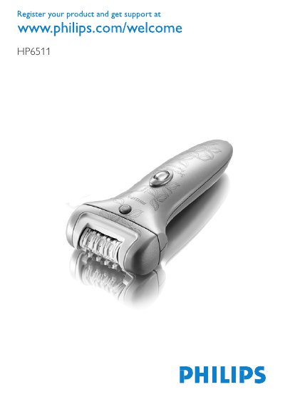 Philips HP6511 Epilator User Manual - cover page