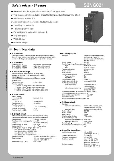 TELE S2NG021 Safety Relay Handbook - cover page