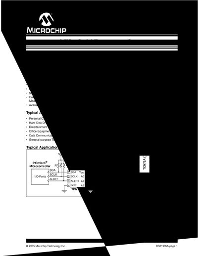 Microchip TCN75A Datasheet - cover page